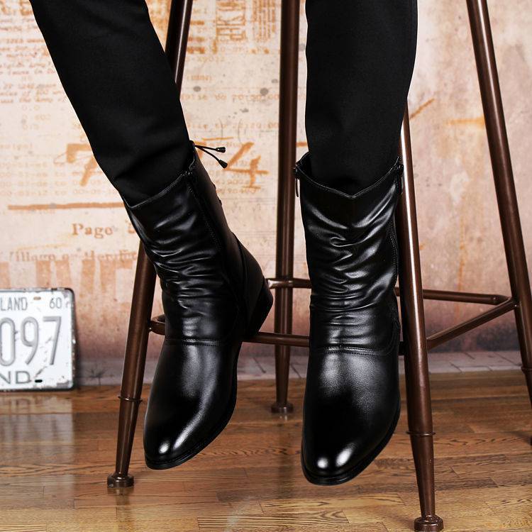 British Fashion Leather Pointed Men’s Boots