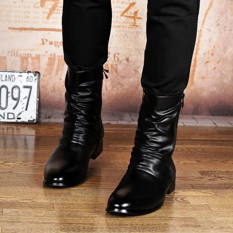 British Fashion Leather Pointed Men’s Boots