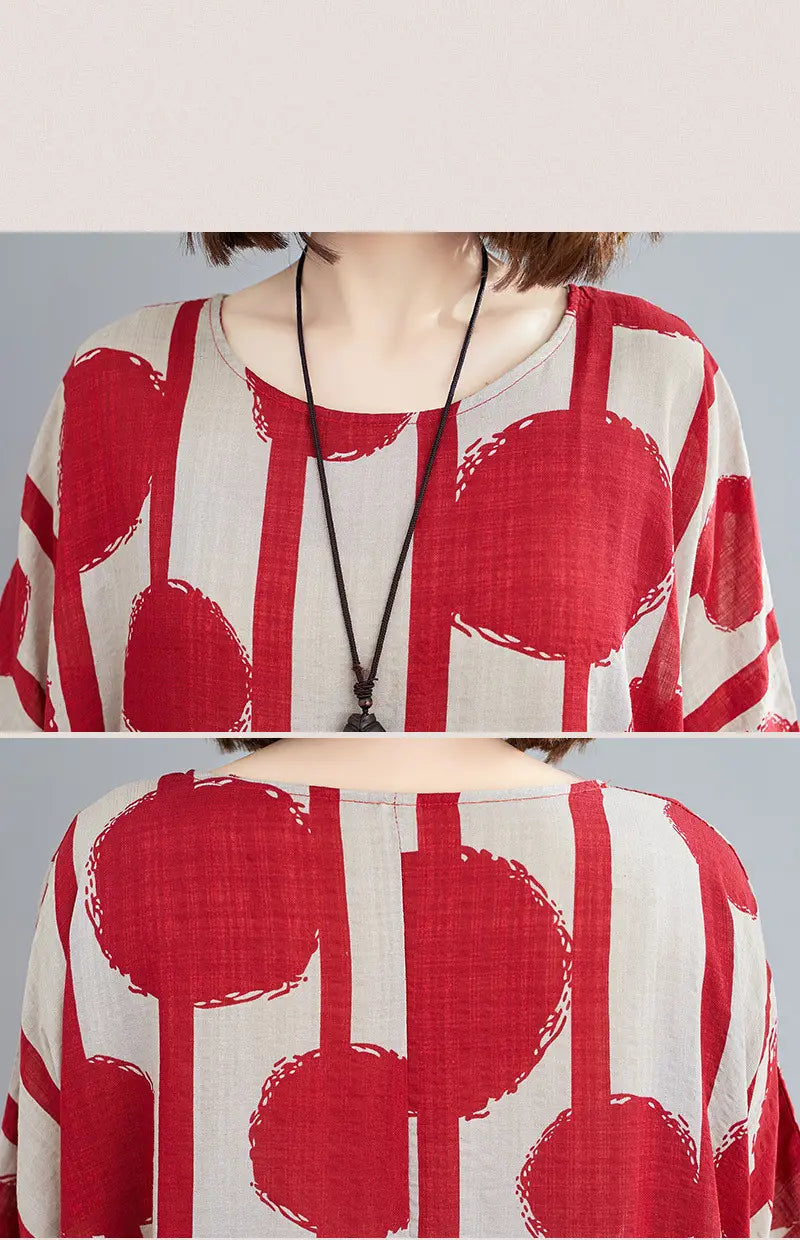 Polka Dot Simmer Dress Cotton Casual Ladies Dresses
