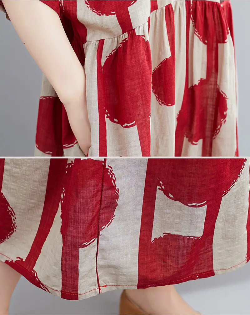Polka Dot Simmer Dress Cotton Casual Ladies Dresses