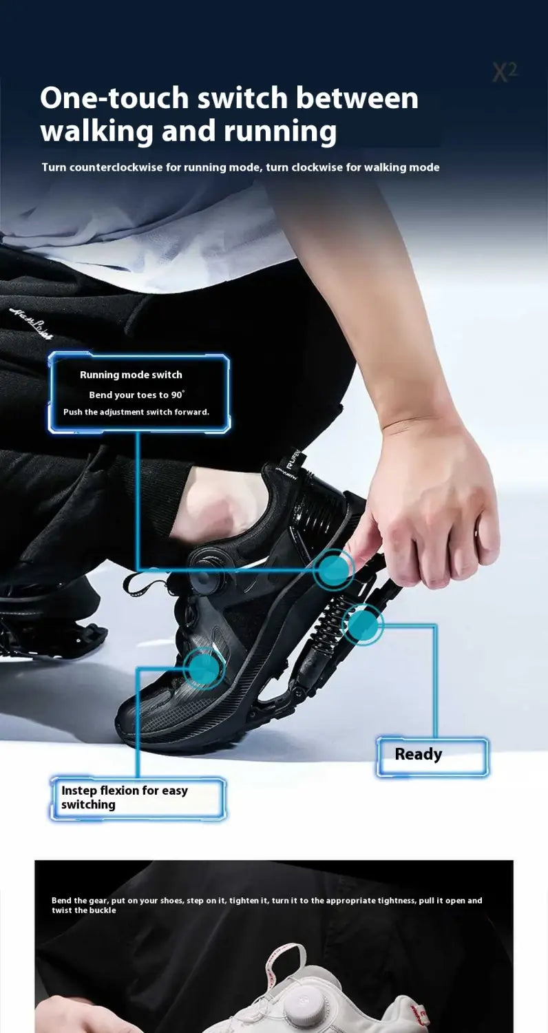 Black Tech Running Shoes Power Mechanical Running Shoes Marathon Running