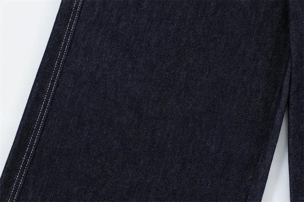 Plaid Flanging Denim Straight-leg Trousers Men