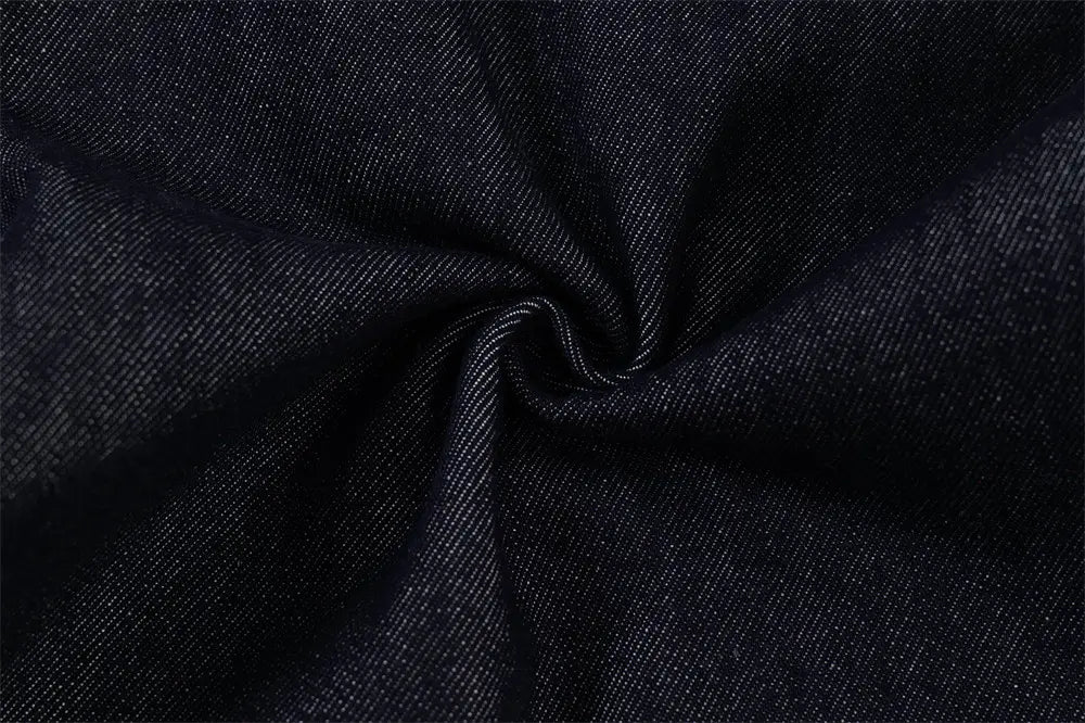 Plaid Flanging Denim Straight-leg Trousers Men