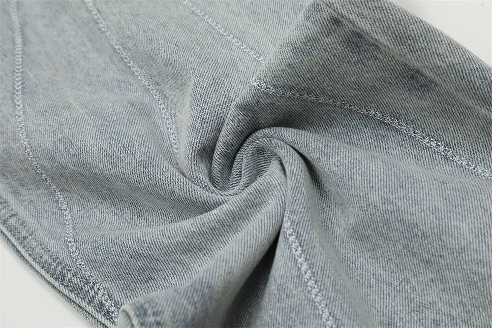 Embroidery Wash Denim Trousers For Men