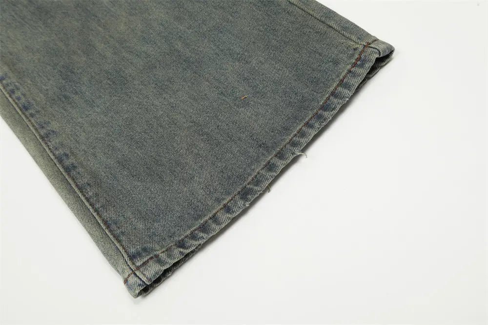 Make Old Ripped Denim Men Trousers