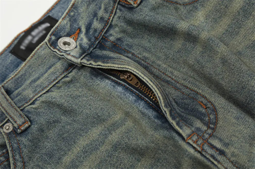 Make Old Ripped Denim Men Trousers