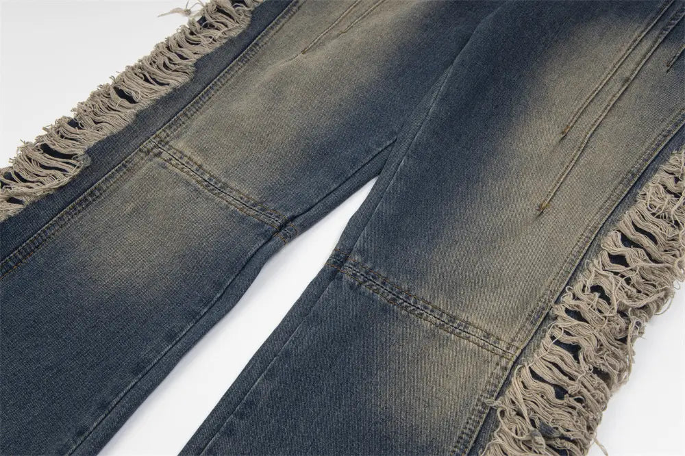 Ripped Denim Trousers For Men And Women
