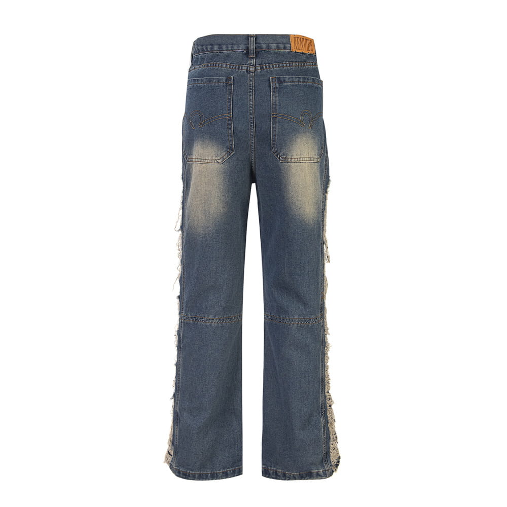 Ripped Denim Trousers For Men And Women