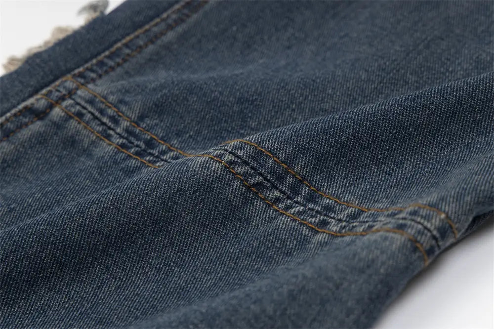 Ripped Denim Trousers For Men And Women