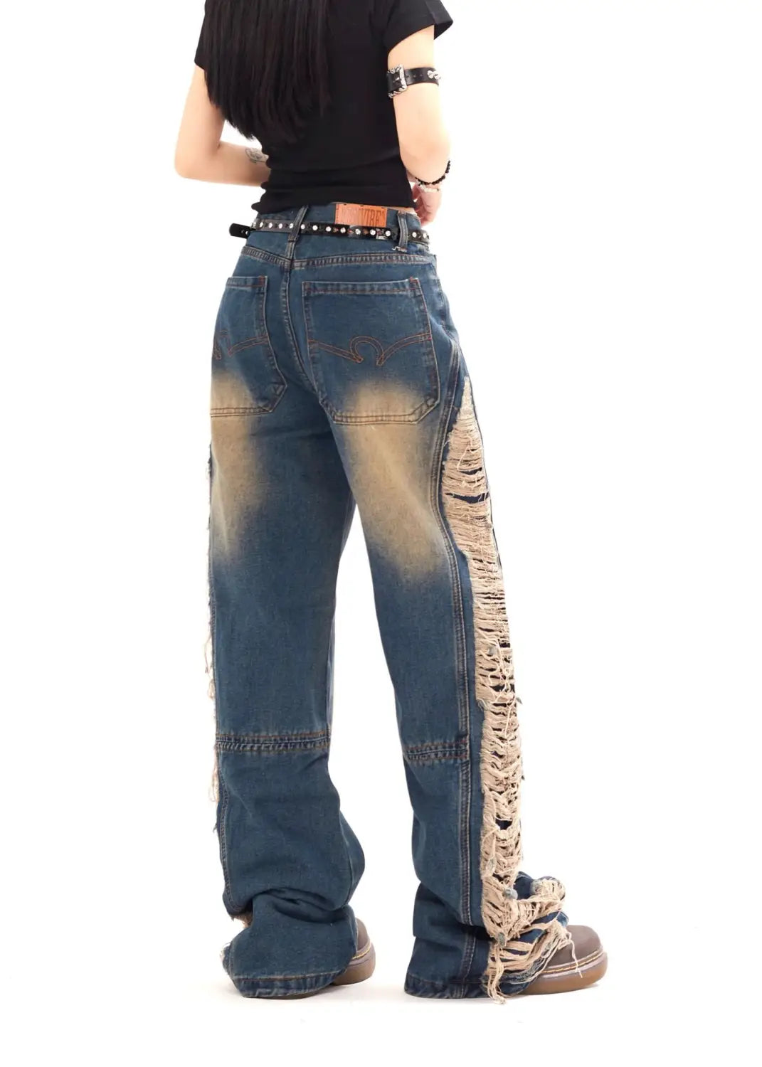 Ripped Denim Trousers For Men And Women