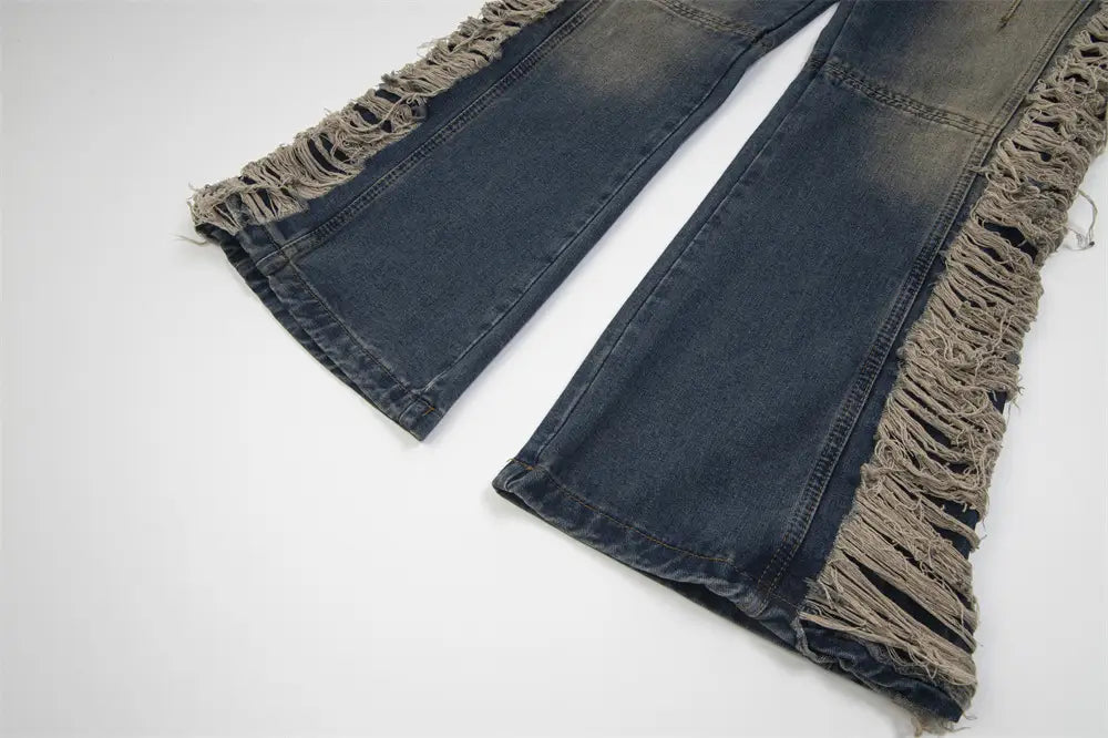 Ripped Denim Trousers For Men And Women