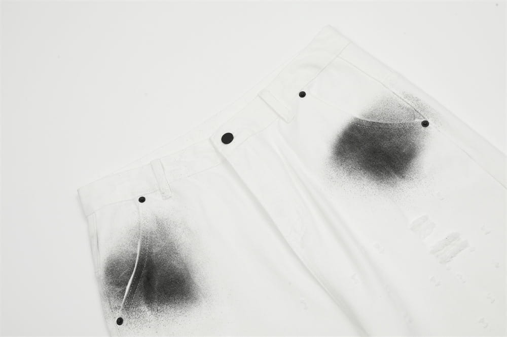 Splash-ink Inkjet Denim Trousers For Men