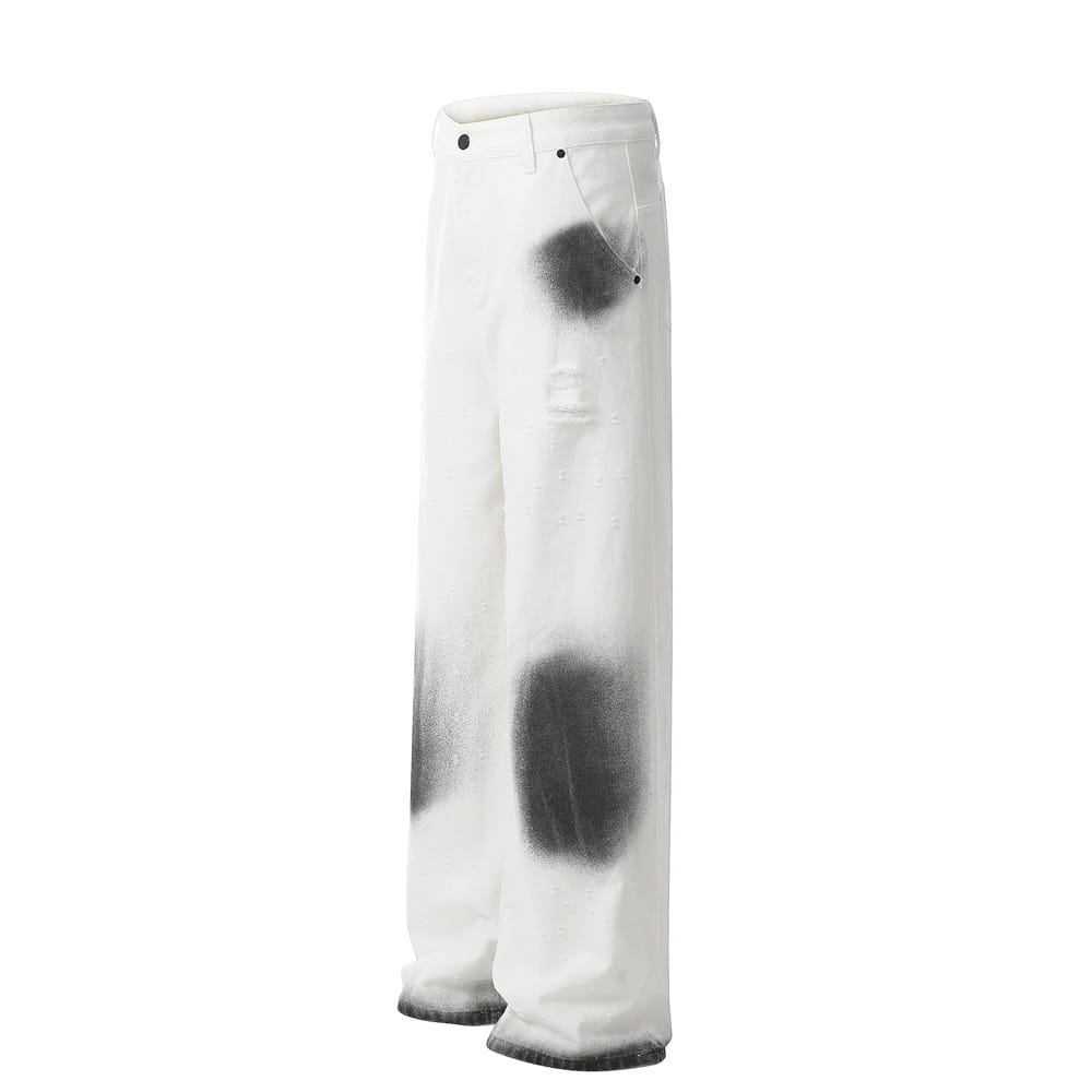 Splash-ink Inkjet Denim Trousers For Men