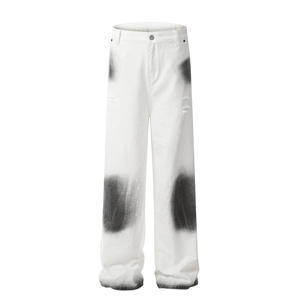 Splash-ink Inkjet Denim Trousers For Men