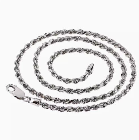 S925 Sterling Silver Plated Fried Dough Twists Chain Necklace For Men And Women