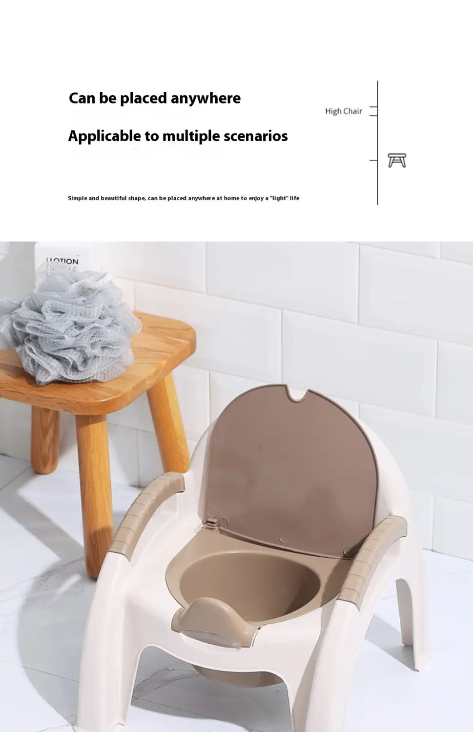 Simple And Detachable Plastic Backrest Toilet For Children