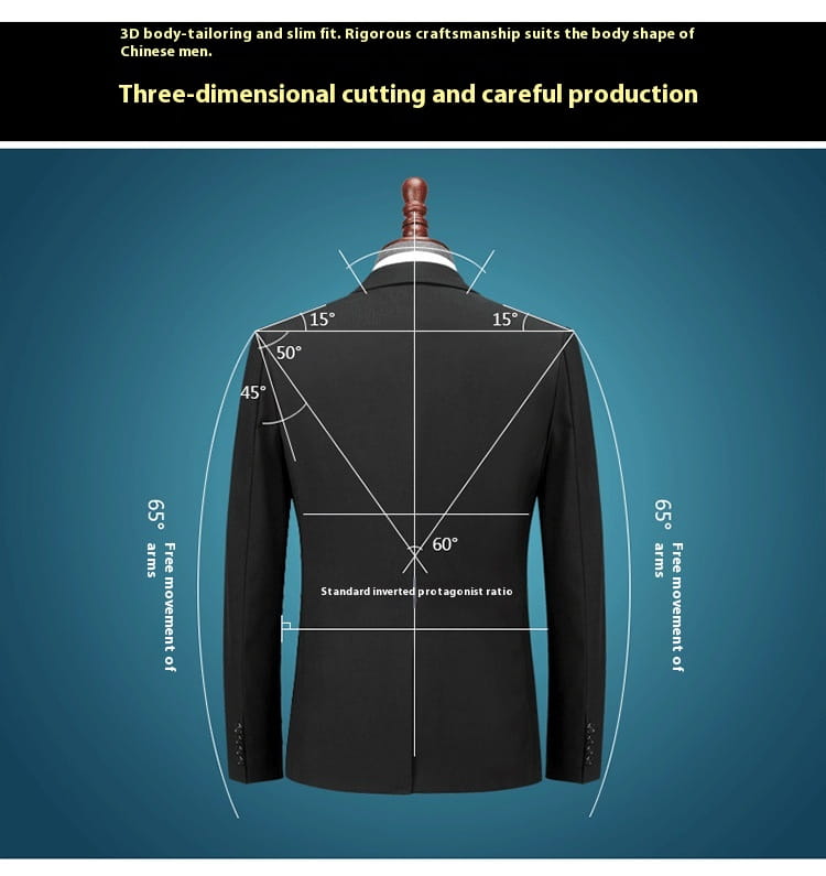 Men’s Casual Business Suit Two-piece Suit Plus Size Work Ball Suit Men