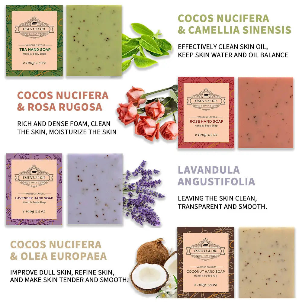 Plant Handmade Essential Oil Soap Frosted Bathing Cleansing Bath Whole Body Hand Washing