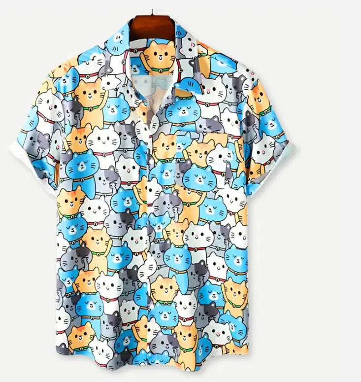 Men’s Plus Size 3D Digital Printing Hawaiian Shirt