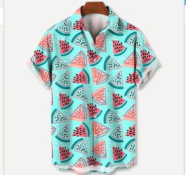 Men’s Plus Size 3D Digital Printing Hawaiian Shirt