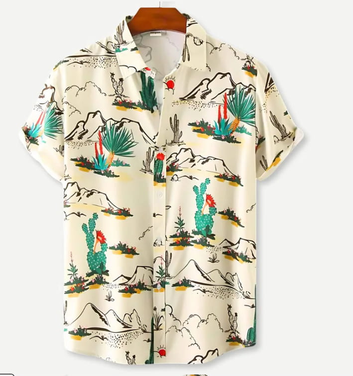 Men’s Plus Size 3D Digital Printing Hawaiian Shirt
