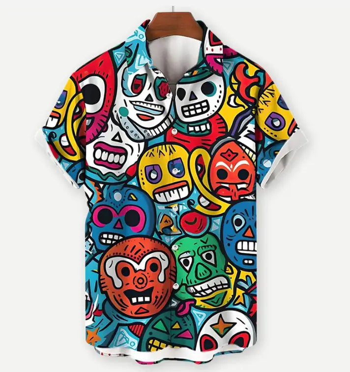 Men’s Plus Size 3D Digital Printing Hawaiian Shirt