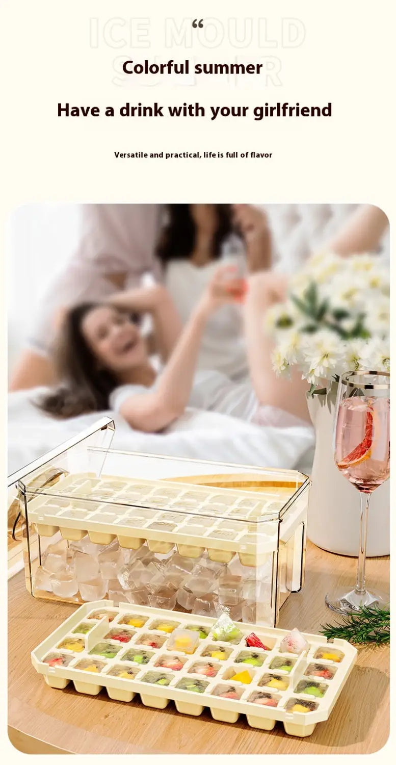 PP Material Ice Mould Quick Demould Ice Cube Tray Creative Party Bar Kitchen Freezer Cooling Drink Ice Box Silicone