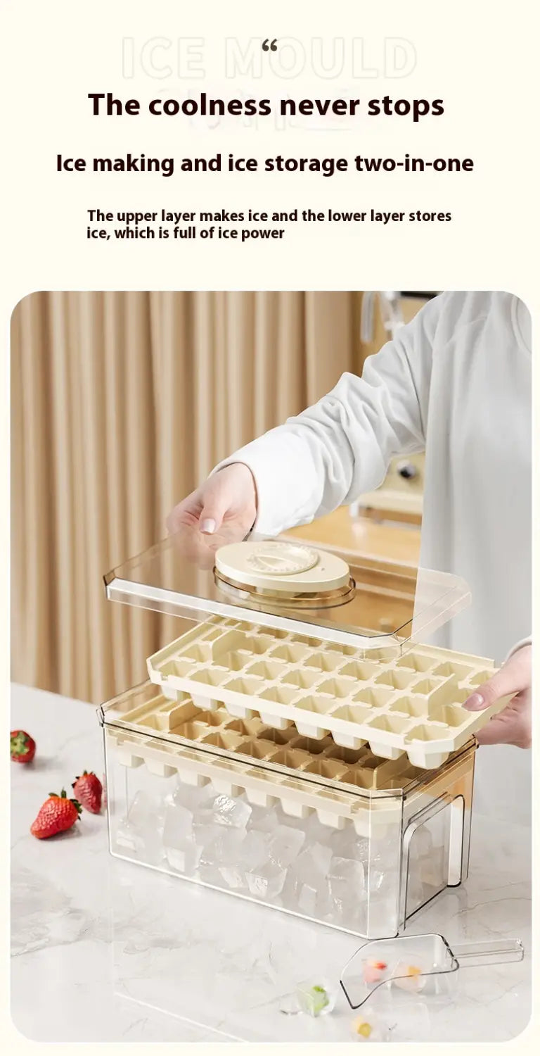 PP Material Ice Mould Quick Demould Ice Cube Tray Creative Party Bar Kitchen Freezer Cooling Drink Ice Box Silicone