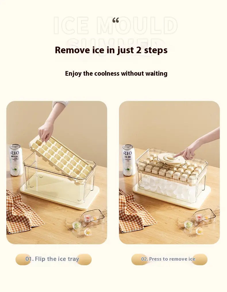 PP Material Ice Mould Quick Demould Ice Cube Tray Creative Party Bar Kitchen Freezer Cooling Drink Ice Box Silicone