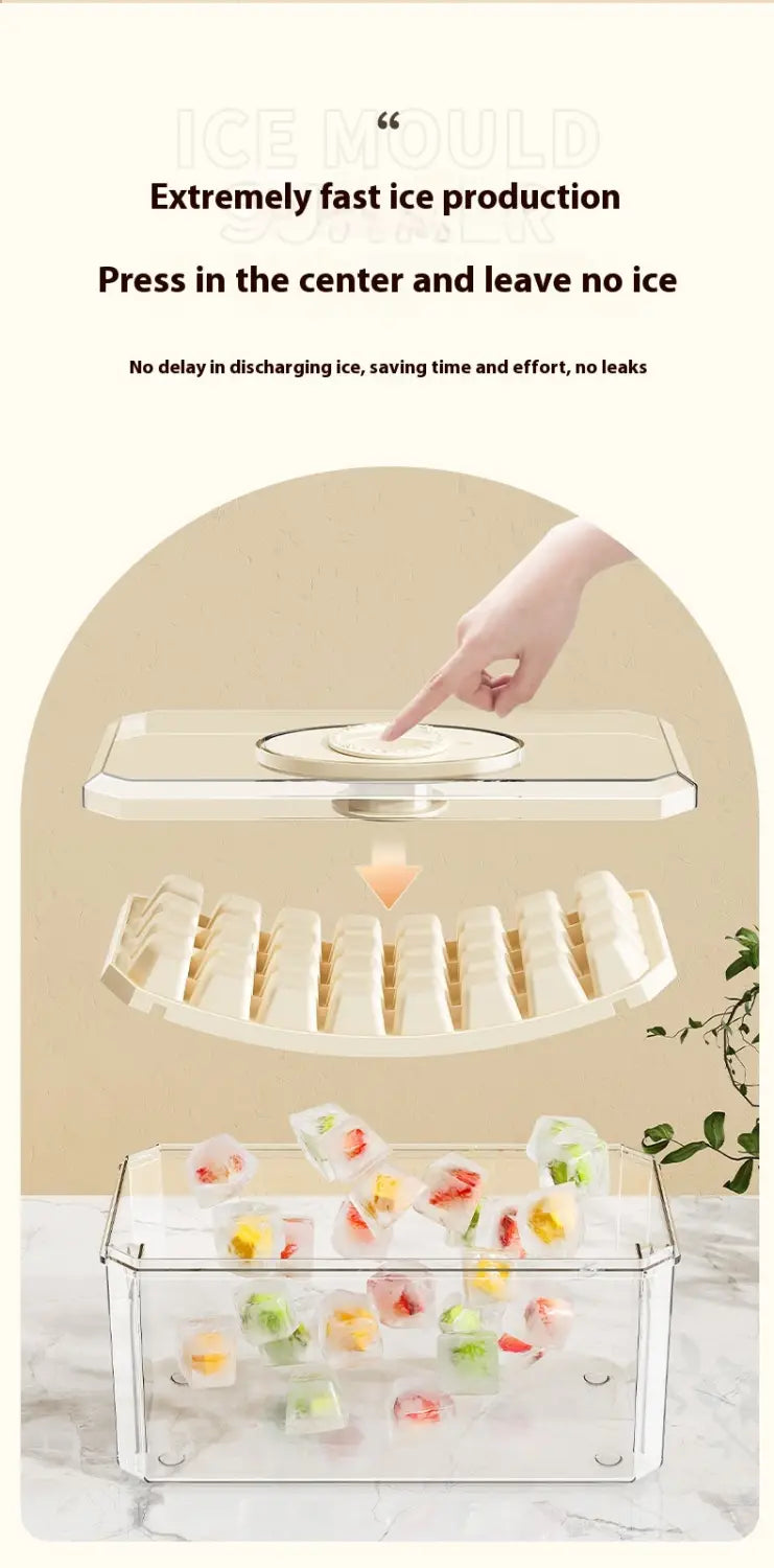 PP Material Ice Mould Quick Demould Ice Cube Tray Creative Party Bar Kitchen Freezer Cooling Drink Ice Box Silicone
