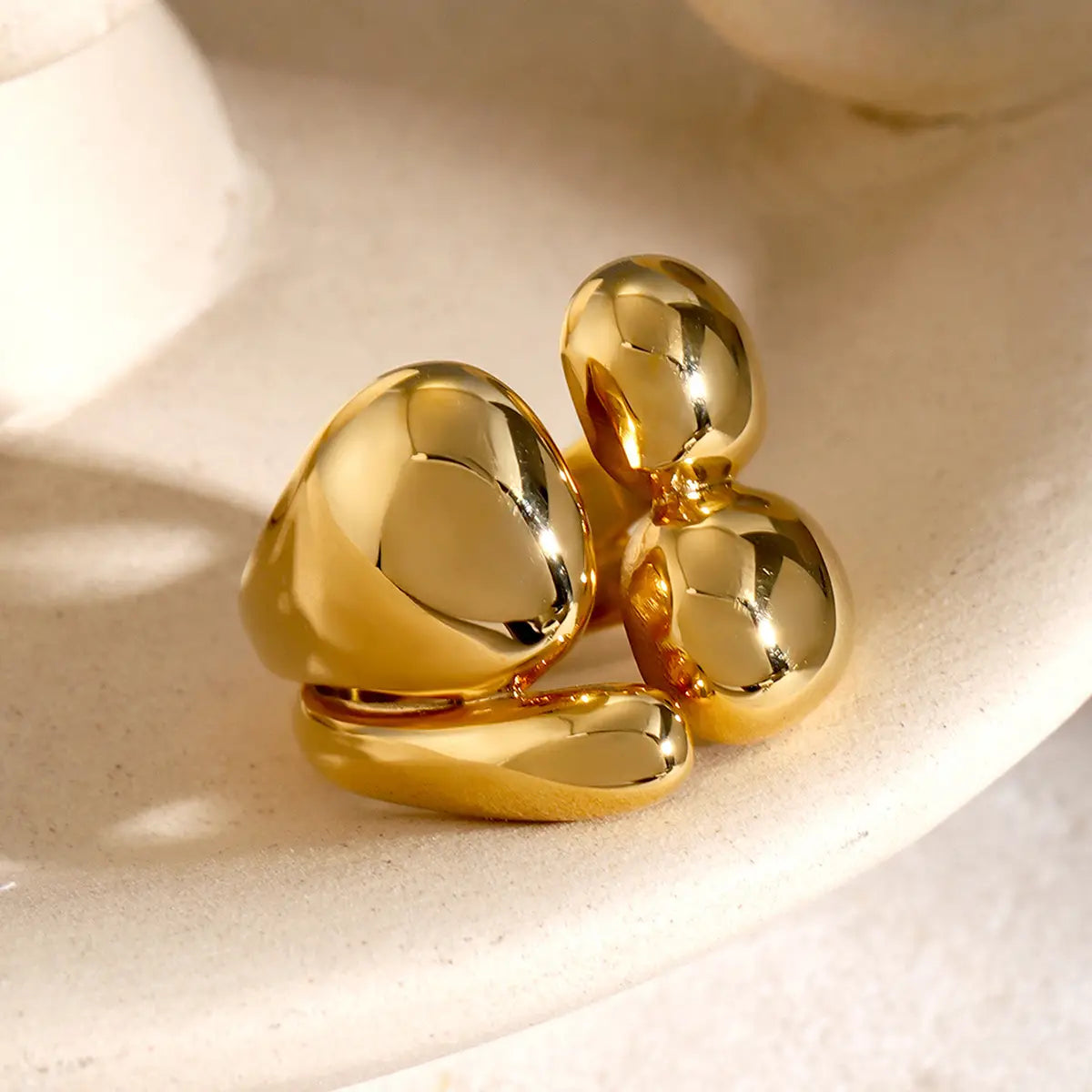 Fashion Double Layer Rings Gold And Sliver Ring Stainless Steel Layered Metal Rings For Women Jewelry