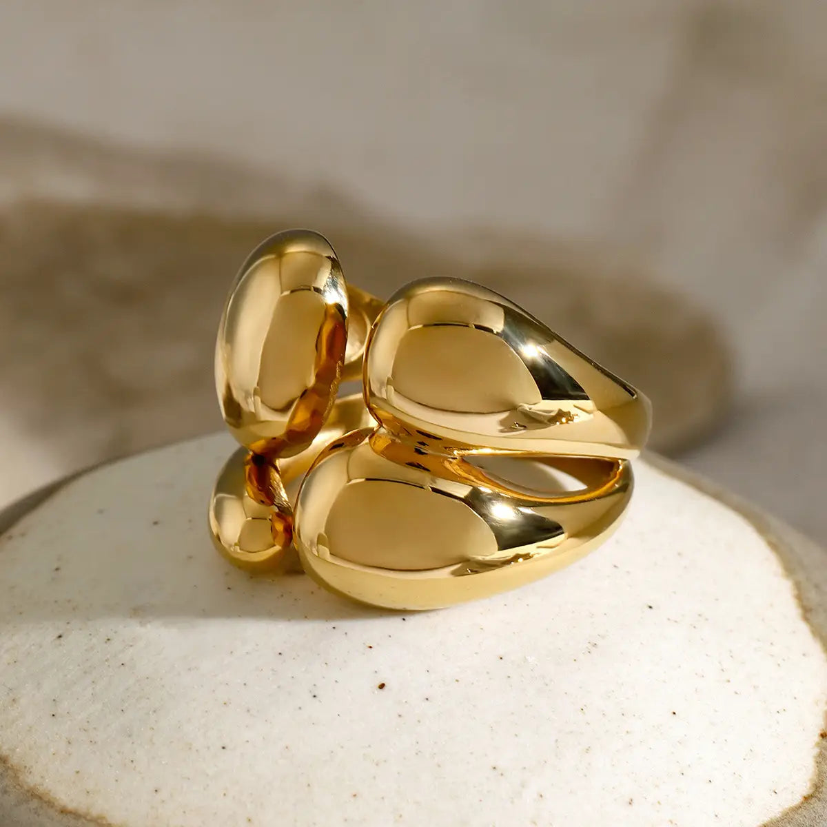 Fashion Double Layer Rings Gold And Sliver Ring Stainless Steel Layered Metal Rings For Women Jewelry