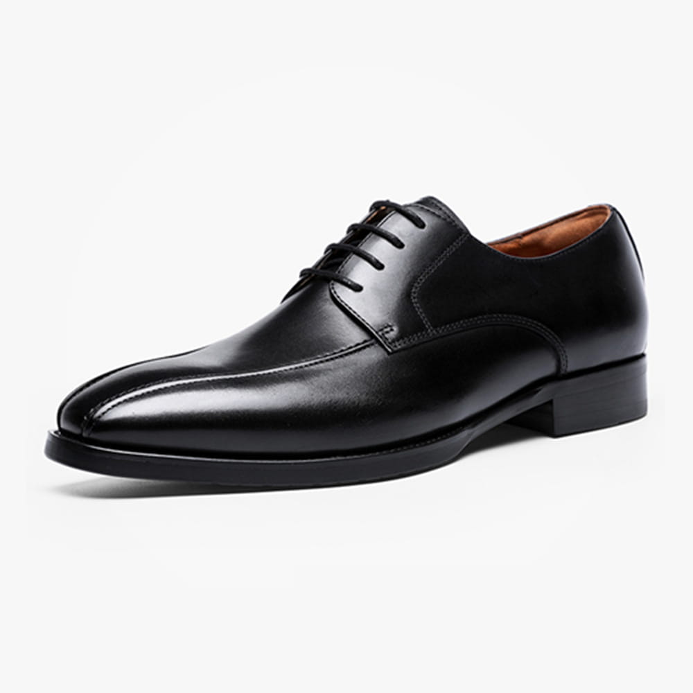 Men’s Fashion Casual Brushed Square Toe Laces Leather Shoes