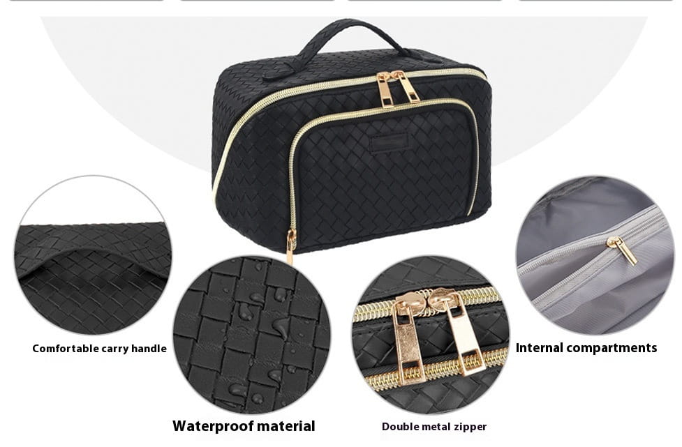 Large-Capacity Cosmetic Bag Portable Waterproof Makeup Storage Case Women Multifunction Bathroom Toiletries Organizer