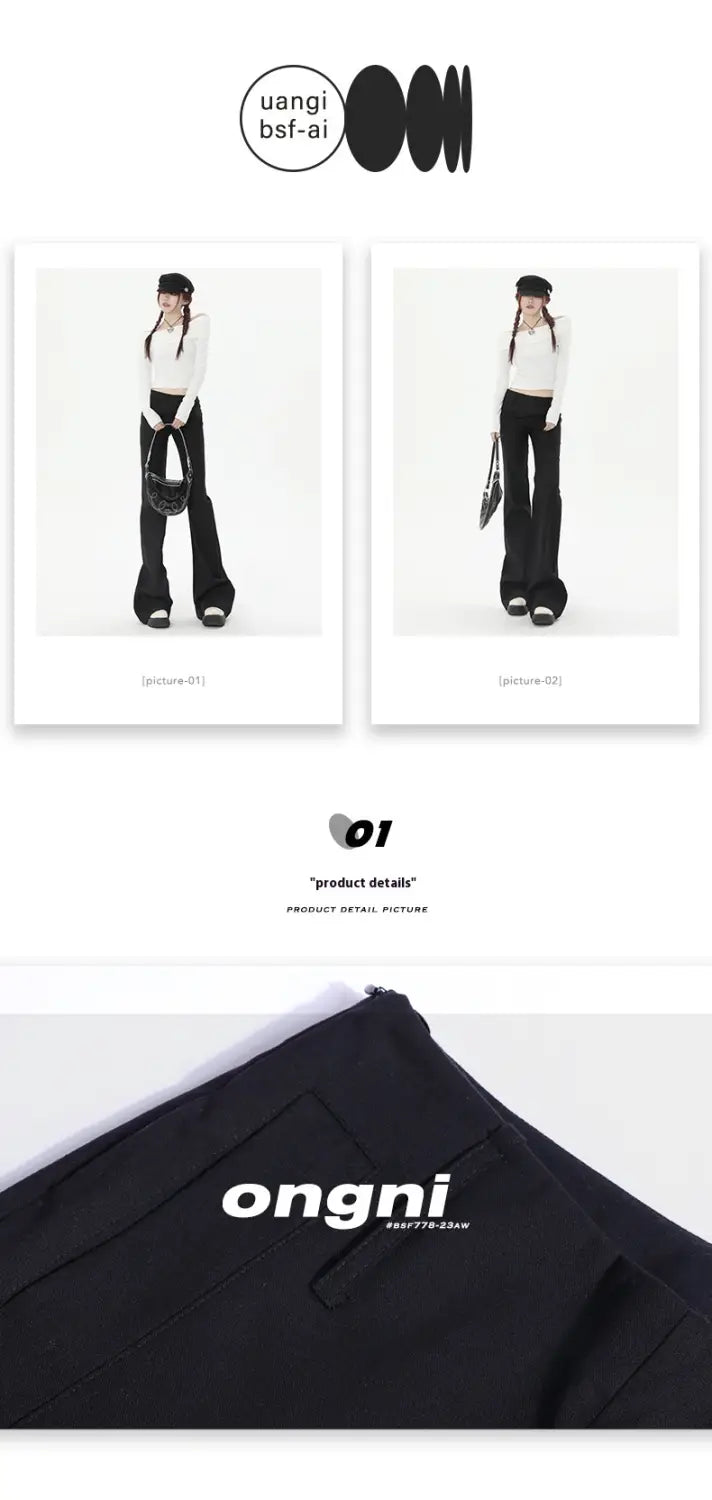 Autumn New Black Retro Casual Pants Women