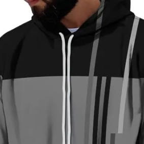 Men’s Hooded Printed Sports Plus Size Pullover Sweater