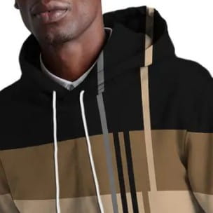 Men’s Hooded Printed Sports Plus Size Pullover Sweater