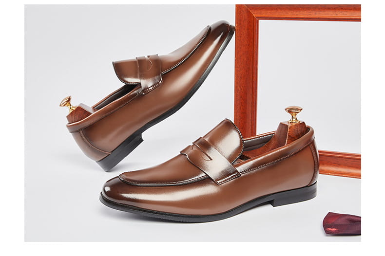 Men’s Leather Summer British Style Simple Business Leather Shoes