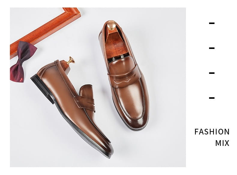 Men’s Leather Summer British Style Simple Business Leather Shoes