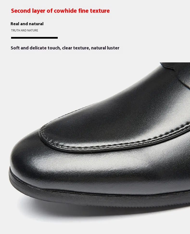 Men’s Leather Summer British Style Simple Business Leather Shoes