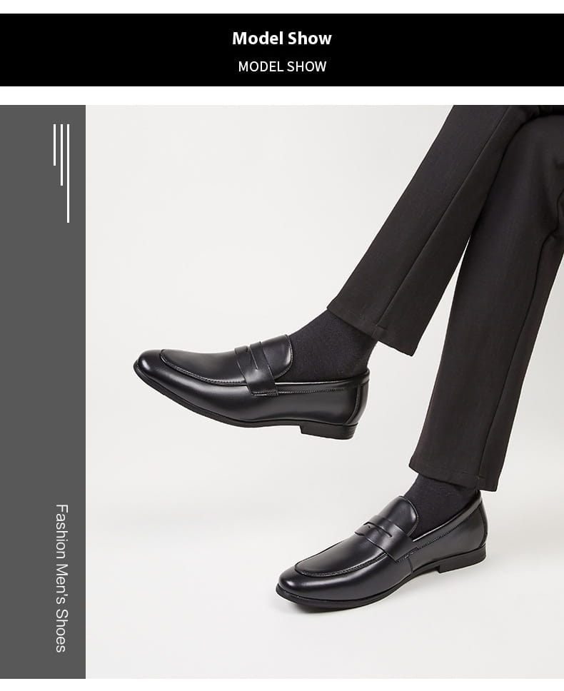 Men’s Leather Summer British Style Simple Business Leather Shoes