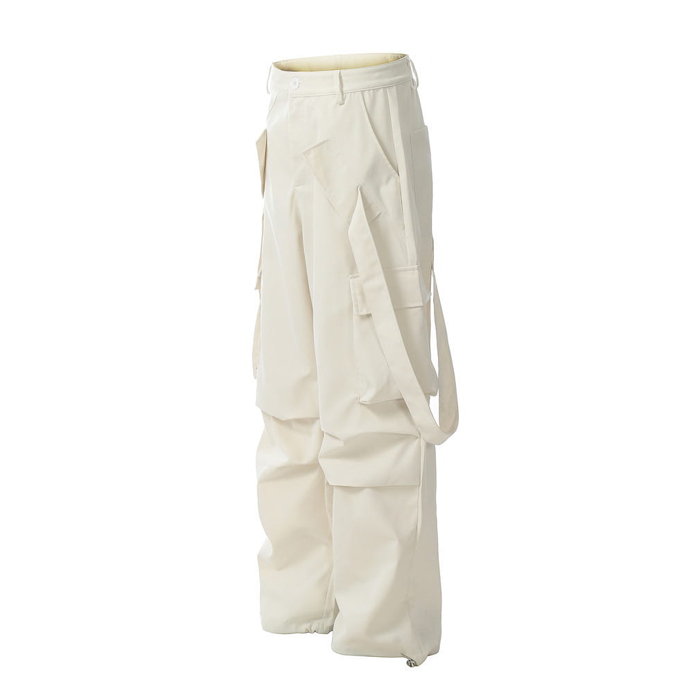 Overalls Men’s Ribbon Pocket Design Pleated