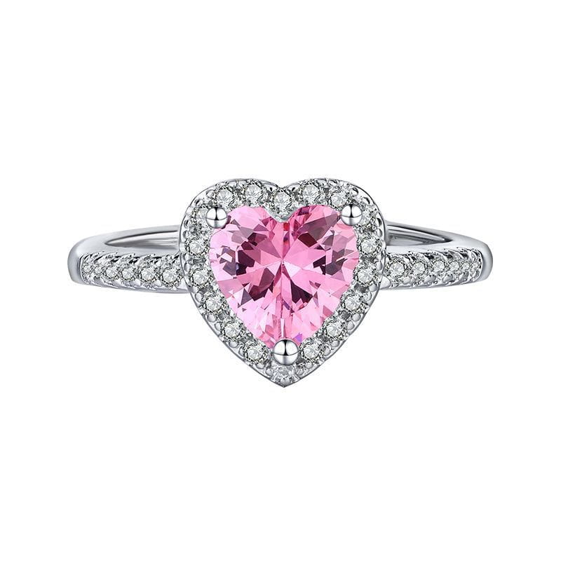 Fashion Jewelry Micro-encrusted Zircon Diamond Love Peach Heart Ring Female Luxury High-end Marriage Niche Temperament