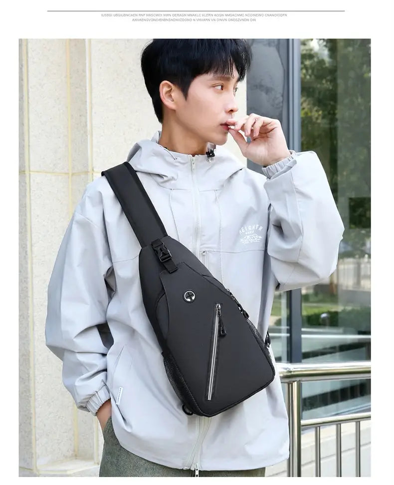 New Multifunctional Men’s Shoulder Crossbody Bag Male Hard-Wearing Canvas Shoulder Messenger Bags Chest Bag
