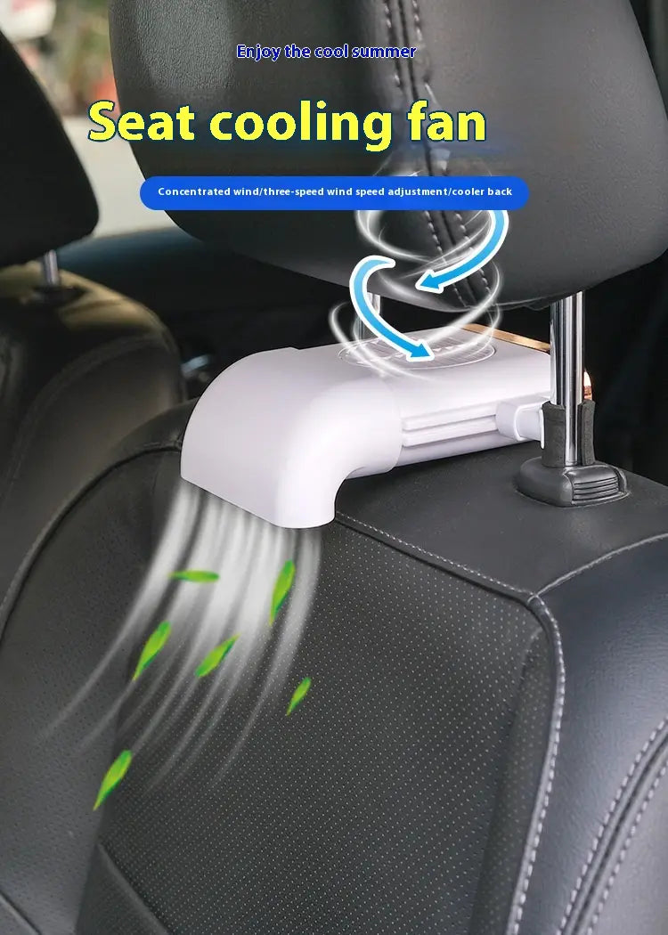 Car Fan Magnetic Fan Car Cooler Silent Wireless Charging USB Fan 3Speed Adjustable Universal Car Rear Seat Auto Cooling