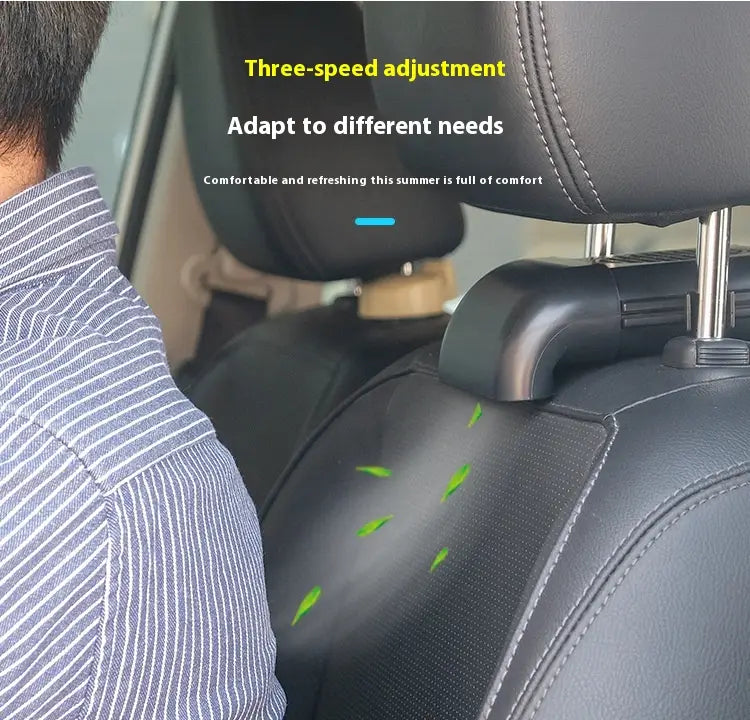 Car Fan Magnetic Fan Car Cooler Silent Wireless Charging USB Fan 3Speed Adjustable Universal Car Rear Seat Auto Cooling