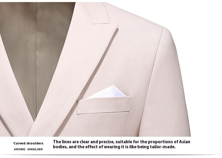 Men’s Oversized Double Breasted Solid Color Suit Three Piece Set