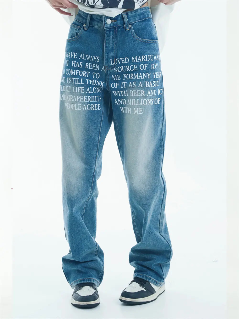 Denim Straight-leg Trousers Men And Women