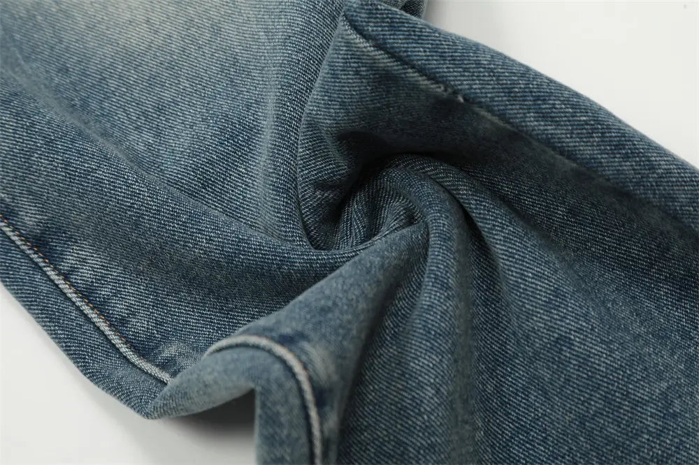 Denim Straight-leg Trousers Men And Women