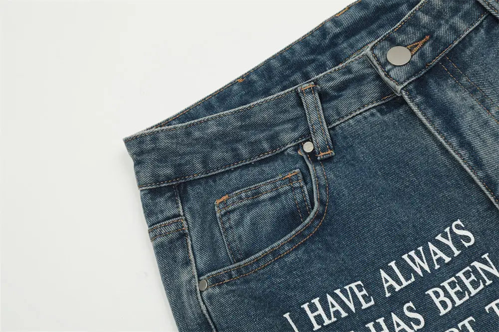 Denim Straight-leg Trousers Men And Women